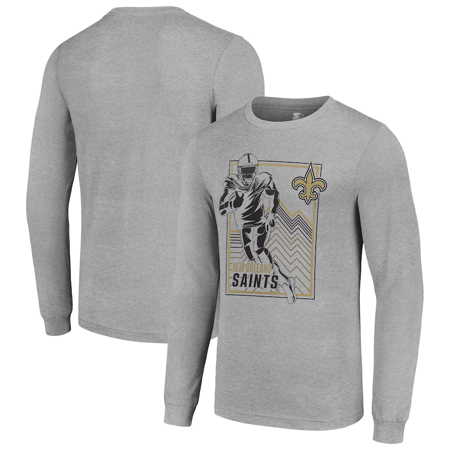 Men New Orleans Saints grey 2024 NFL Long sleeve T Shirts->nfl t-shirts->Sports Accessory